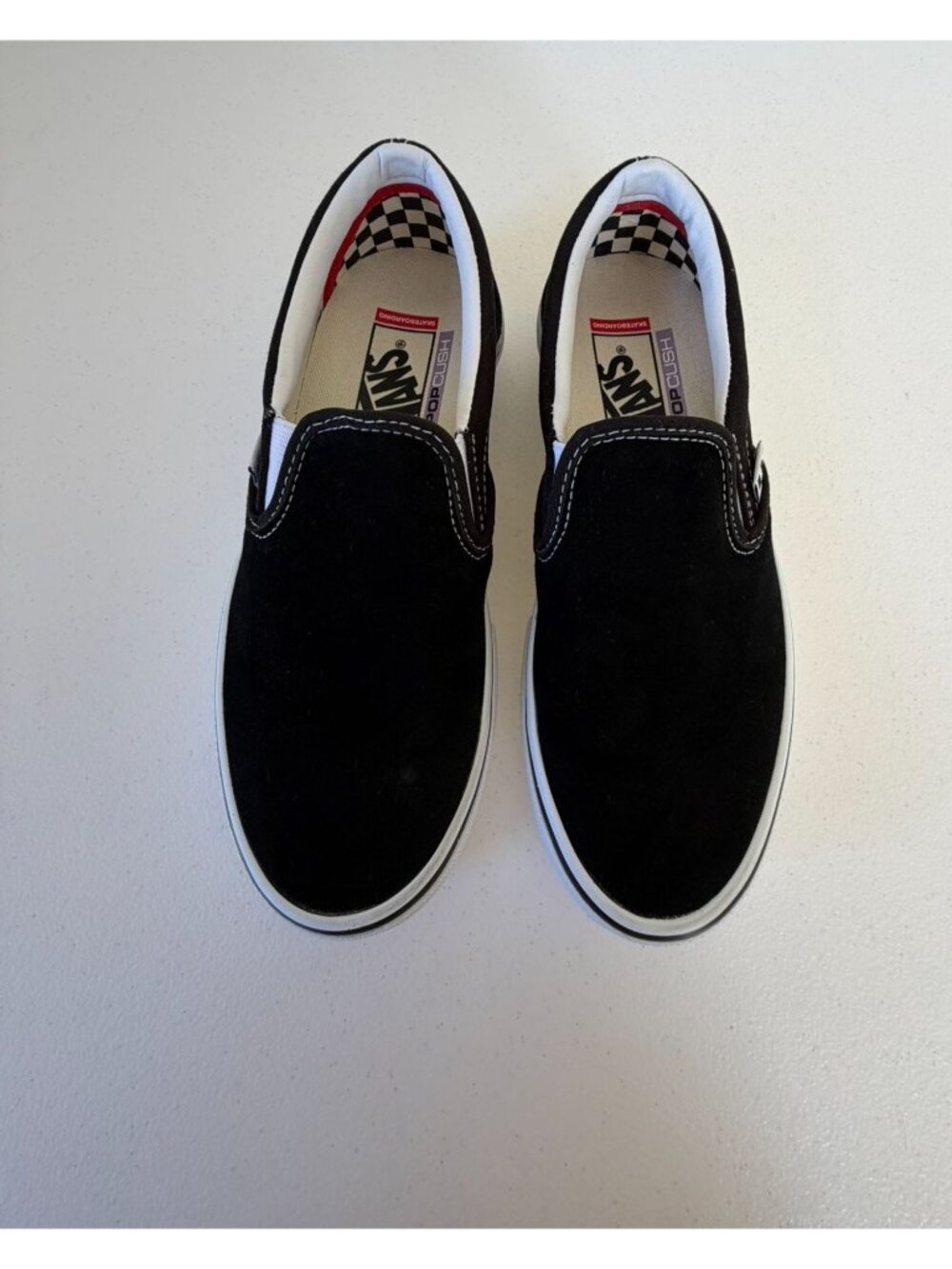 Vans Skate Classic Slip On PopCush Black White Sneakers Men's 5.5 Streetwear NEW - Picture 10 of 12